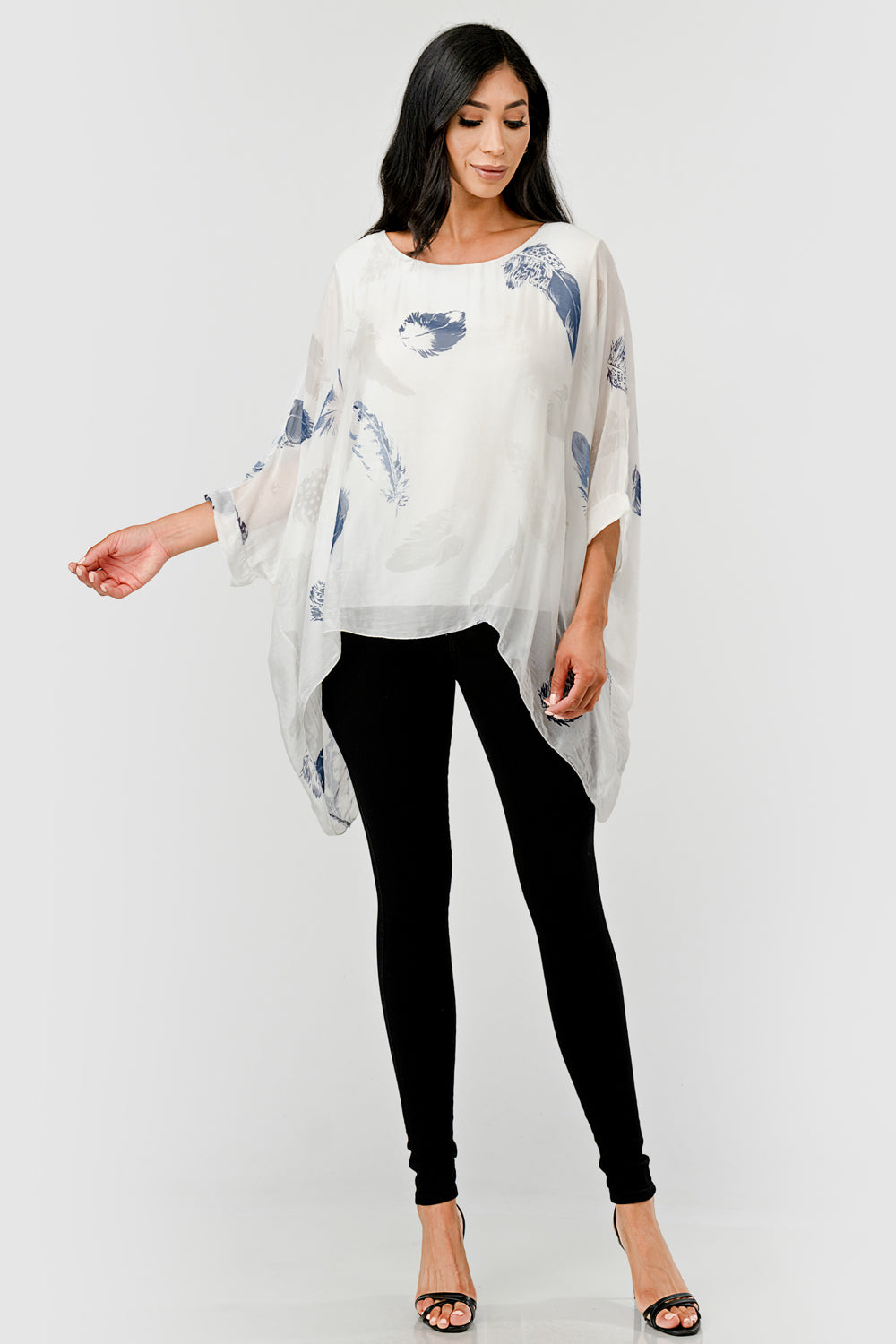 Raw Moda Italian Silky Feathered Pattern Top - Raw Moda