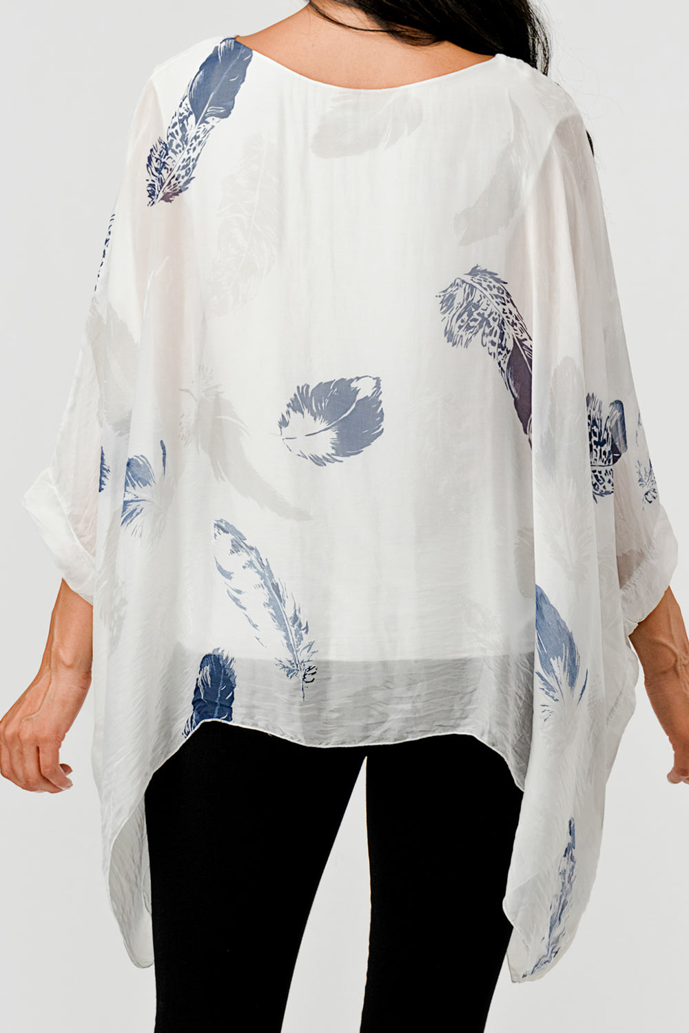 Raw Moda Italian Silky Feathered Pattern Top - Raw Moda