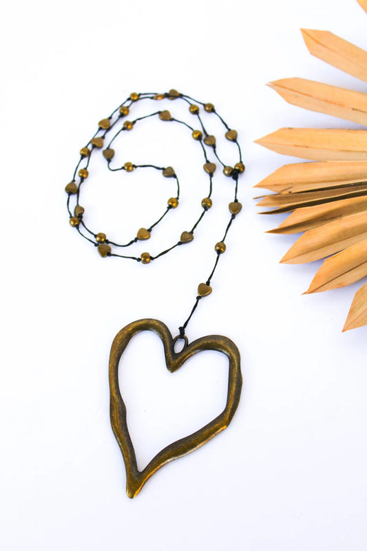 Raw Moda Handmade Open Heart Necklace