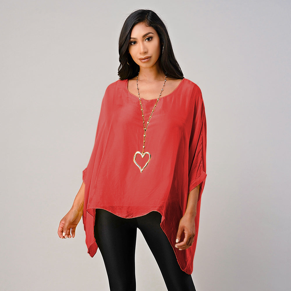 Italian Plain Silky Raw Moda Top Waterfall Sides - Raw Moda