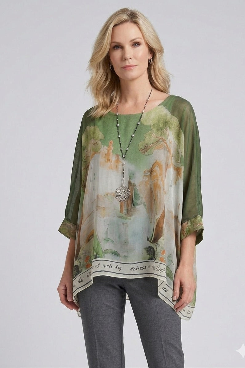 Love Tree Silk Top — italian silk | Raw Moda