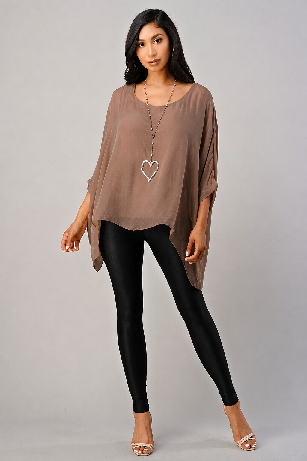 Italian Plain Silky Raw Moda Top  Waterfall Sides