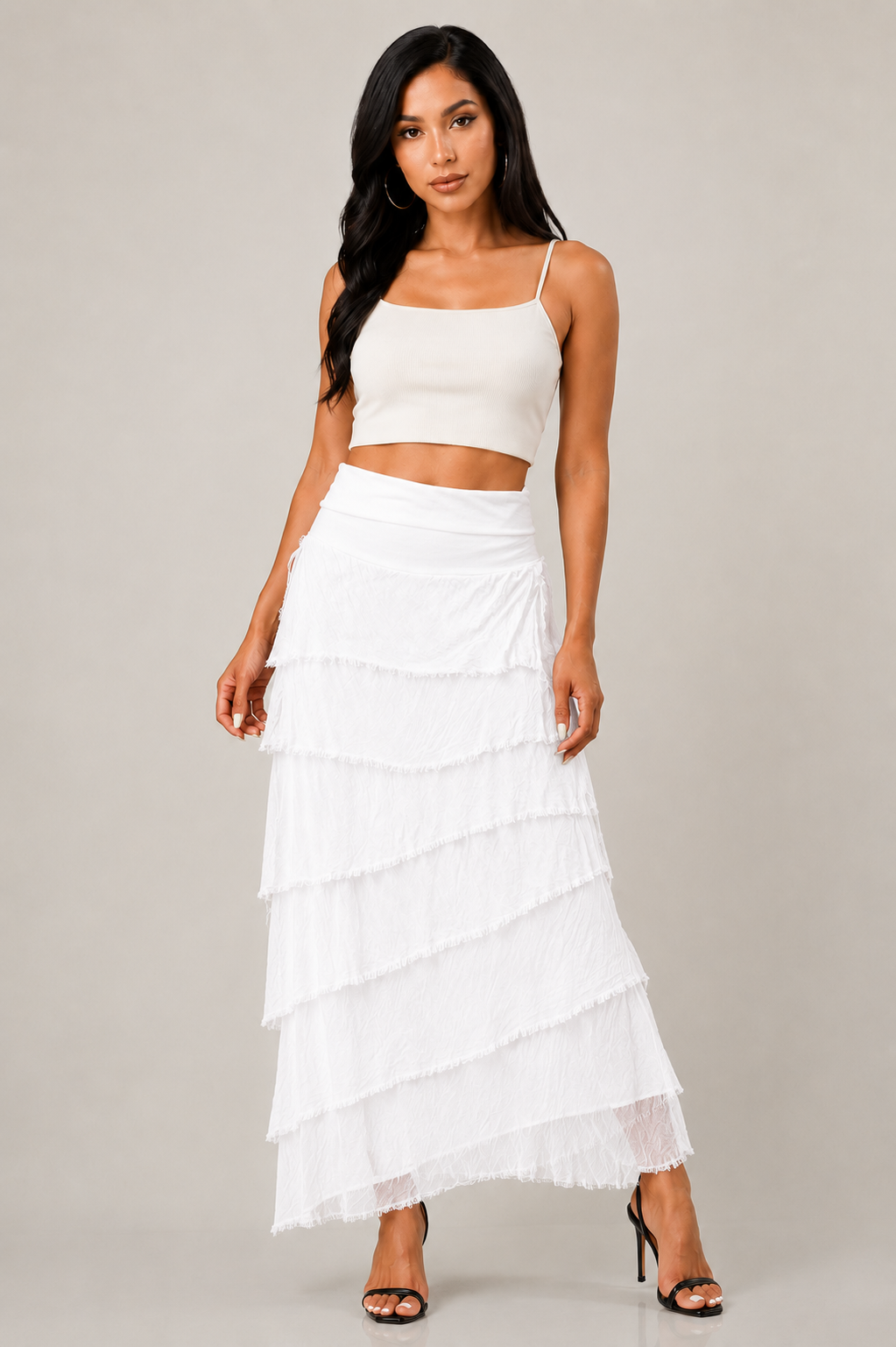 Raw Moda Layered Italian Maxi Skirt