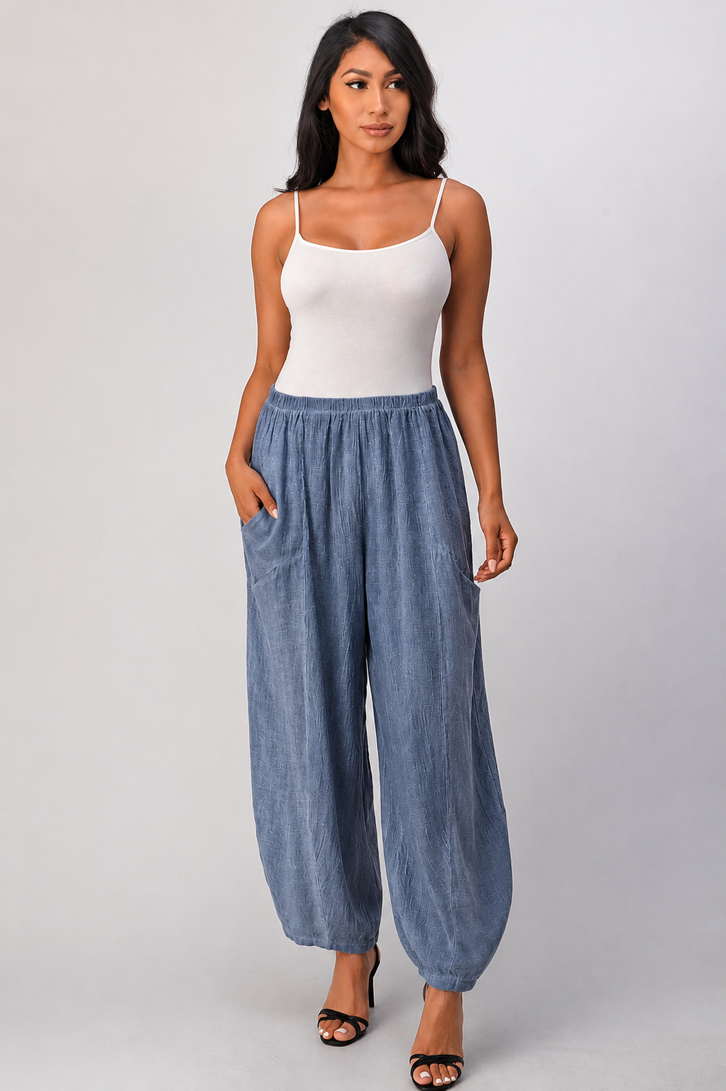 Straight Cotton Linen Pants With Pockets