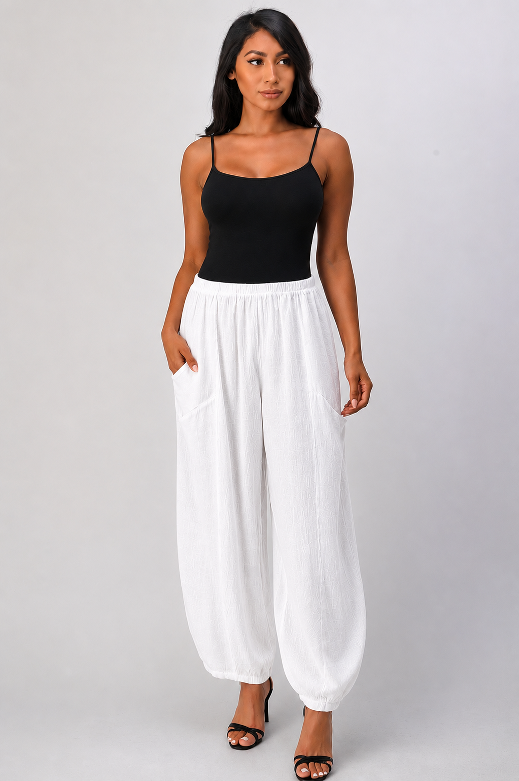 Straight Cotton Linen Pants With Pockets
