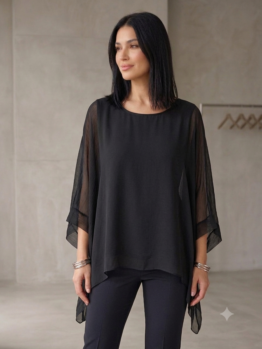 Italian Plain Silky Raw Moda Top Waterfall Sides