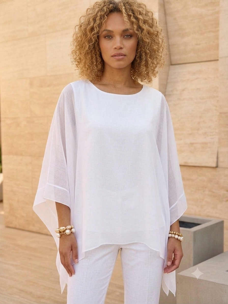 Italian Plain Silky Raw Moda Top Waterfall Sides