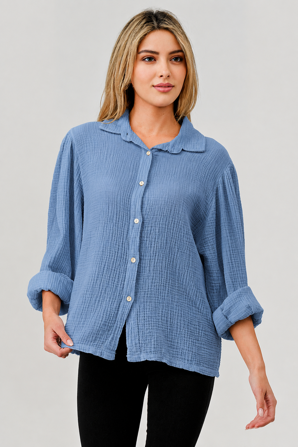 Raw Moda Dahila Cotton Button Shirt