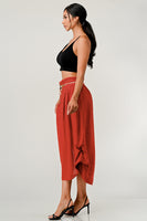 Raw Moda Italian Luna Ring  Belt Linen Skirt