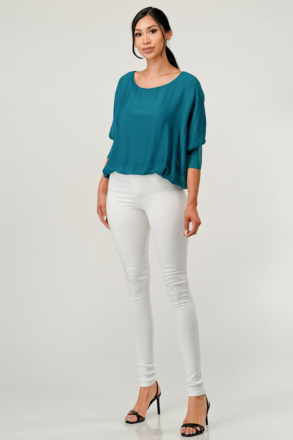 Raw Moda Solid Silk Elastic Sleeves Top Apparel & Accessories Raw Moda   