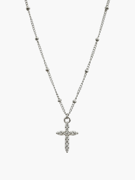 Mini Cross Ball Chain Nekclace