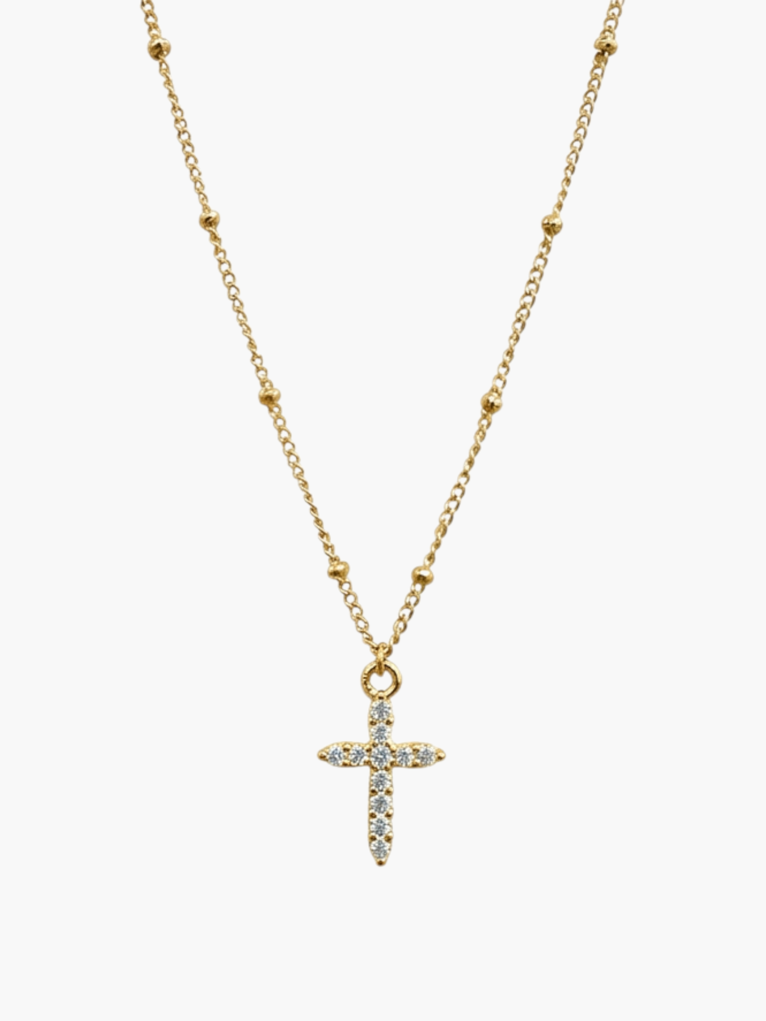 Mini Cross Ball Chain Nekclace