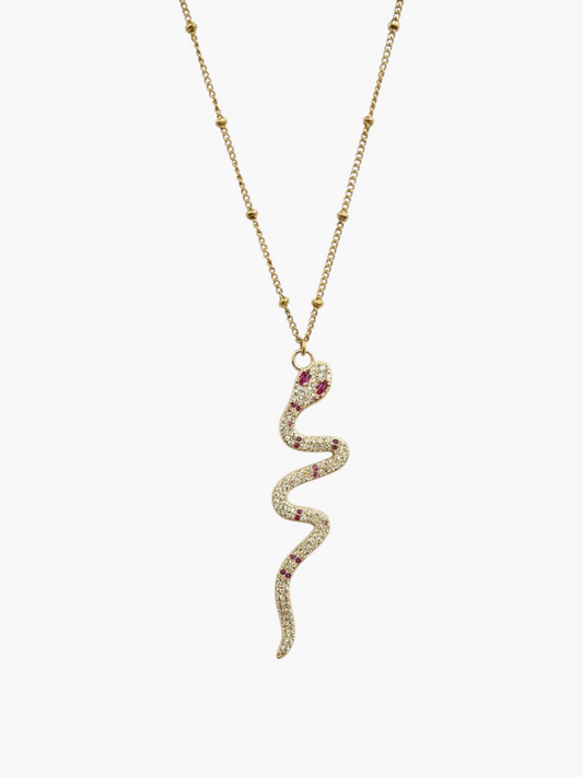 Snake Ruby Eye Necklace
