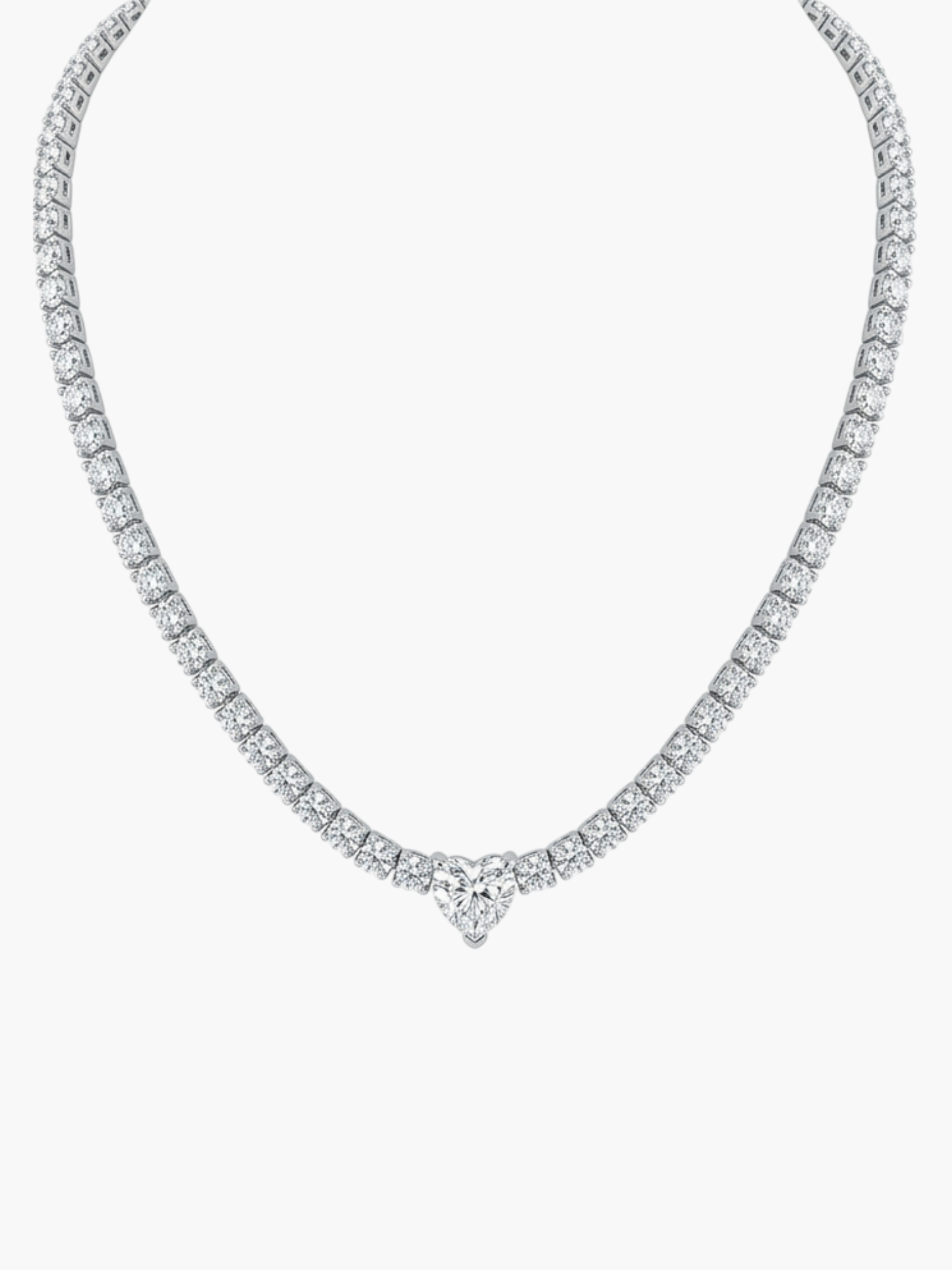 Tennis Middle of Heart Necklace