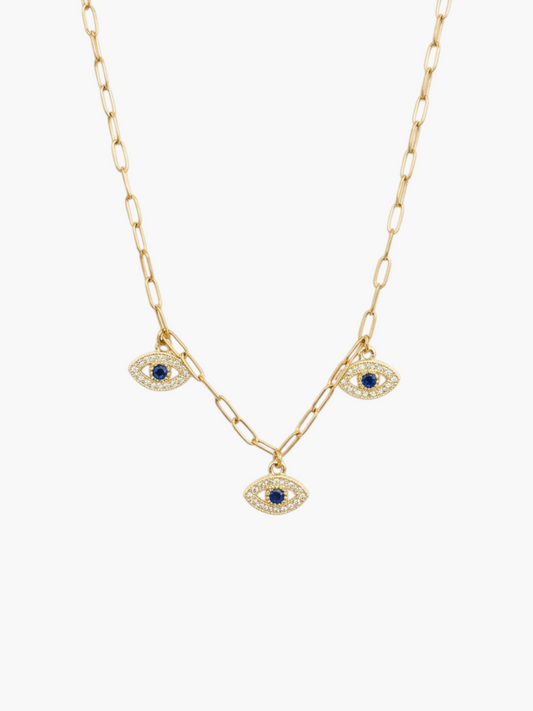 Evil Eye Trio Necklace