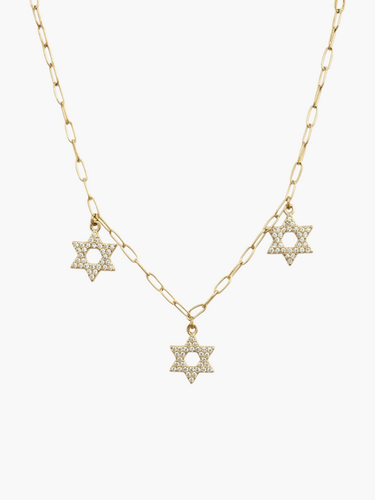 Star David Trio Necklace