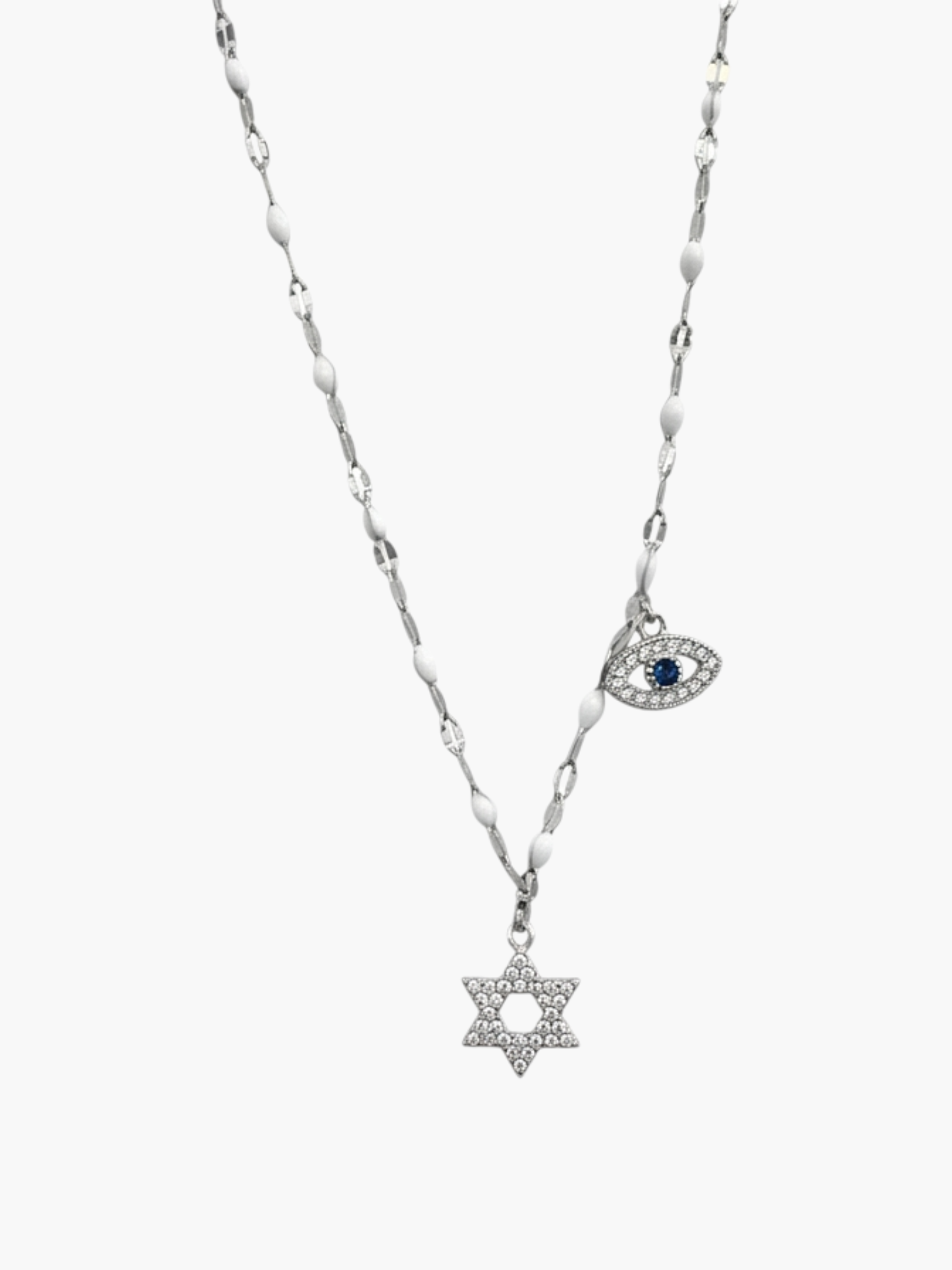 Star David with Evil Eye Charm Necklace