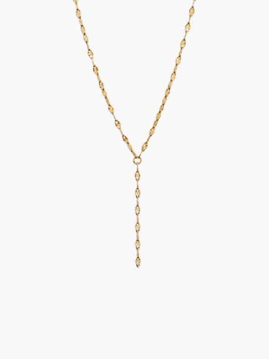 Lariat Lip Texture Chain Necklace