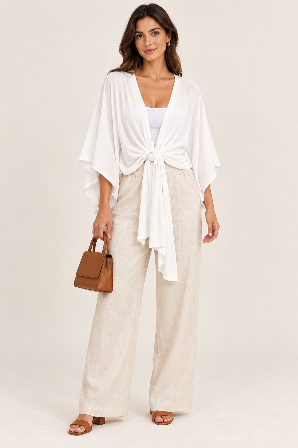 Emerland Tie Front Kimono