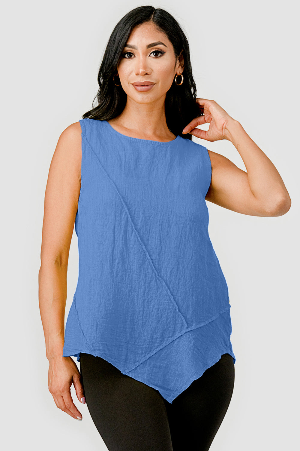 Aspen Organic Sleeveless Linen Top – Back showing clean lines