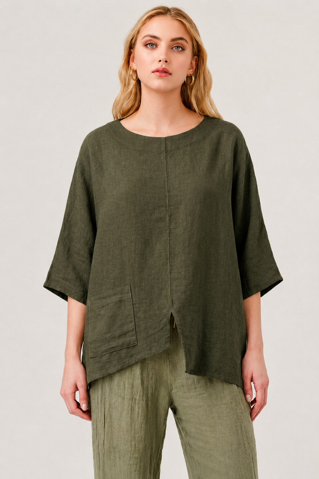 Tala Linen Top W single Pocket