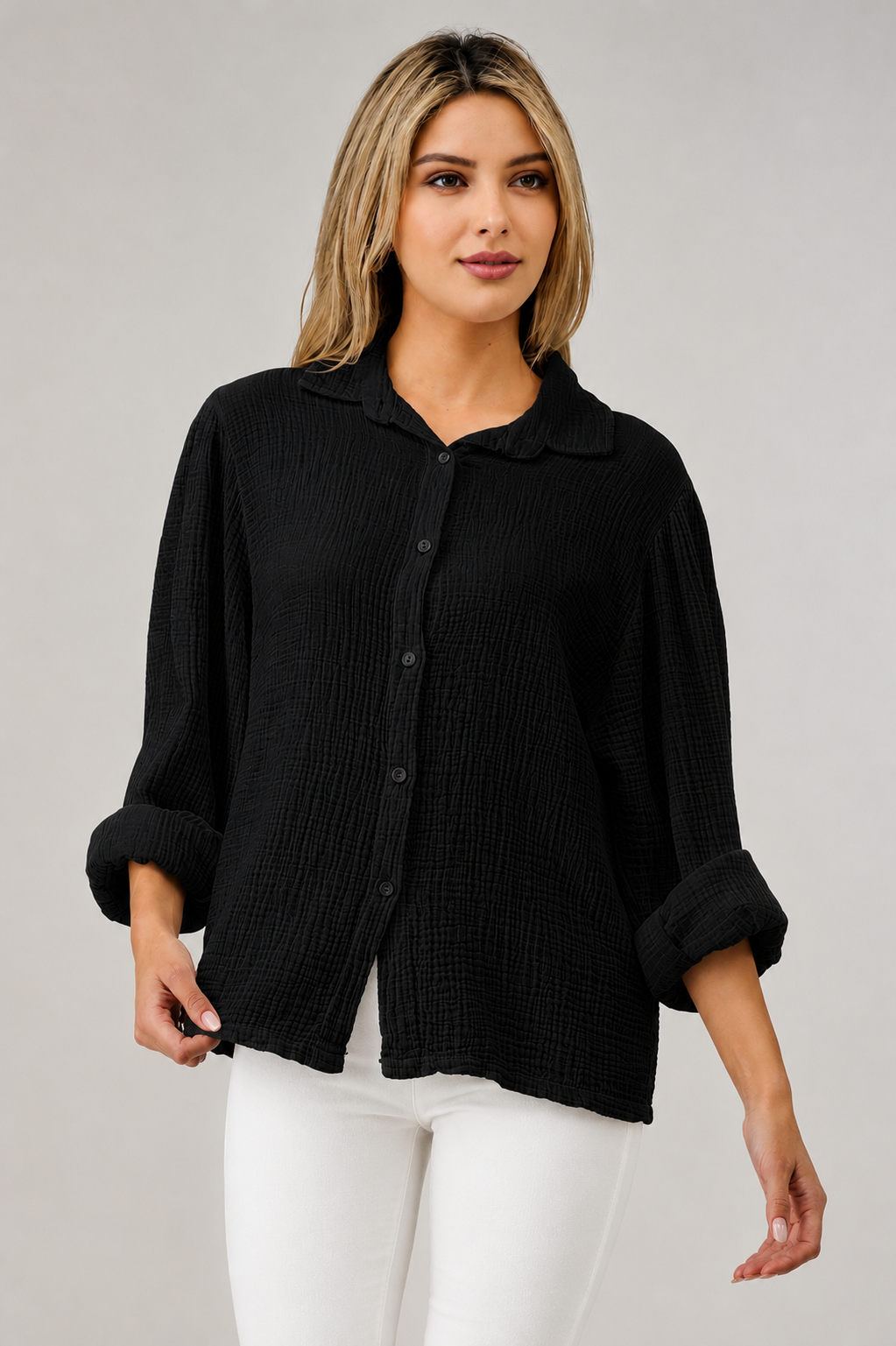 Raw Moda Dahila Cotton Button Shirt