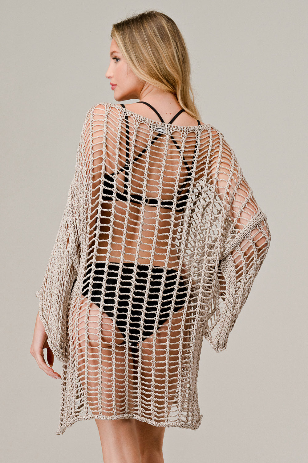 Long Sleeves Italian Crochet Cover up Apparel & Accessories Raw Moda   
