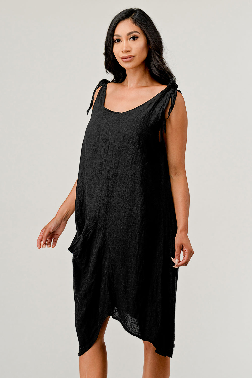Raw Moda Tie Straps Dress W pocket Dress Raw Moda   
