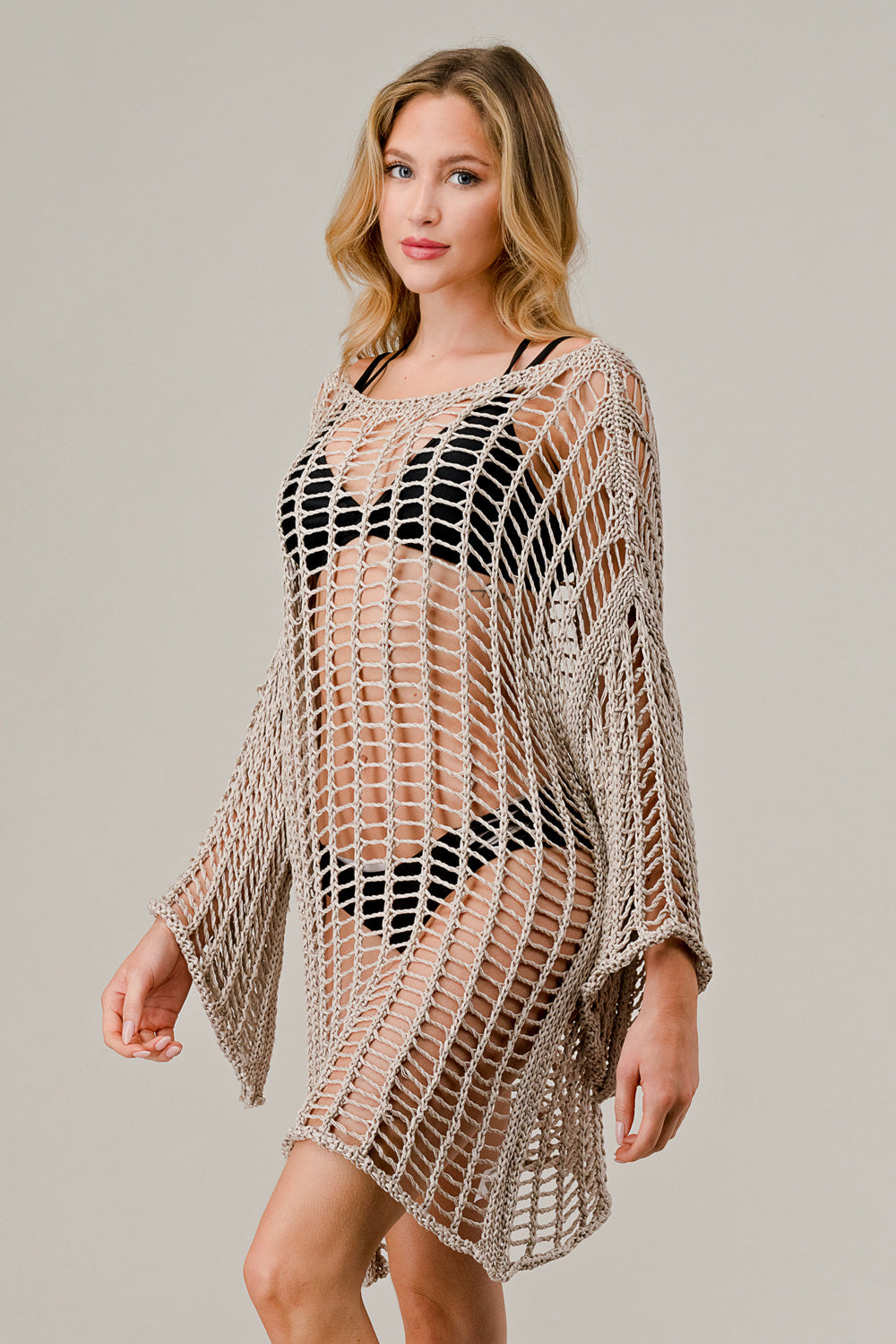 Long Sleeves Italian Crochet Cover up Apparel & Accessories Raw Moda   