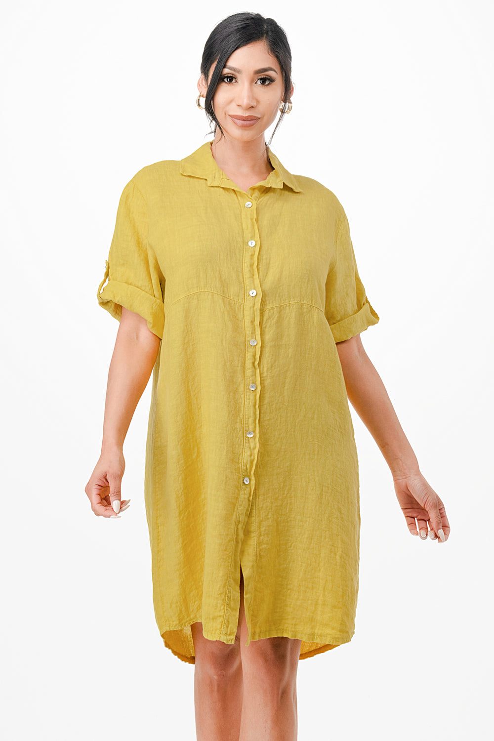 Long Linen Button Shirt Dress Dress Raw Moda   