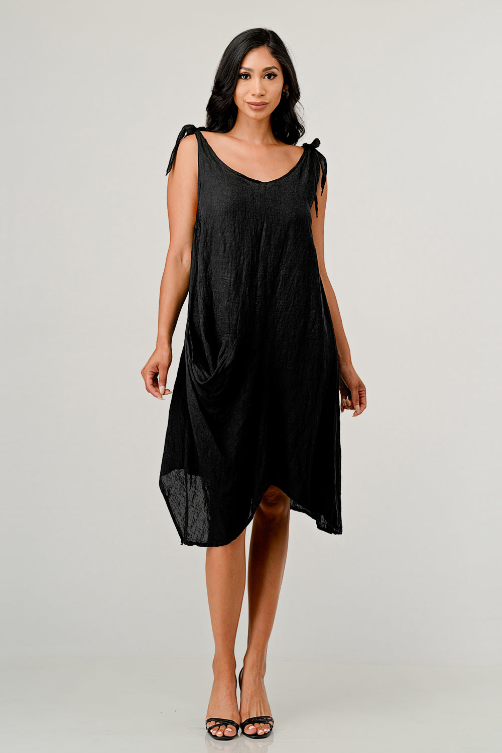Raw Moda Tie Straps Dress W pocket Dress Raw Moda   