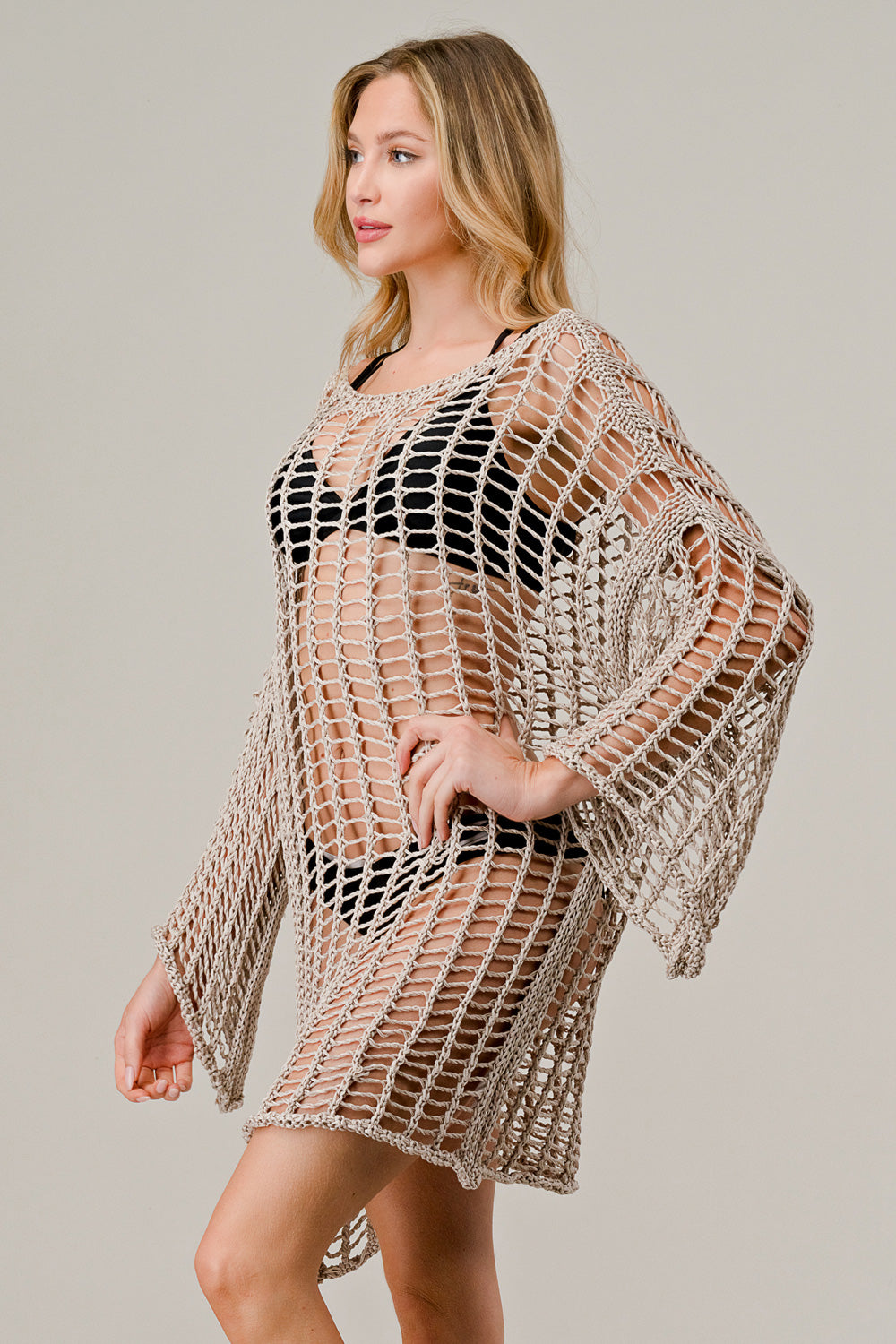 Long Sleeves Italian Crochet Cover up Apparel & Accessories Raw Moda   
