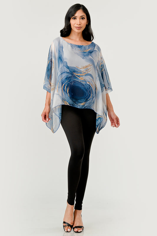 Raw Moda Italian Abstract Fodera Top – styled with black trousers