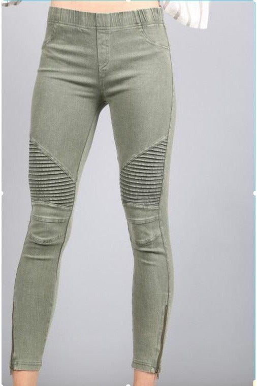 Bike Ankle Zipper Leggings  Pants Raw Moda Pants Raw Moda   