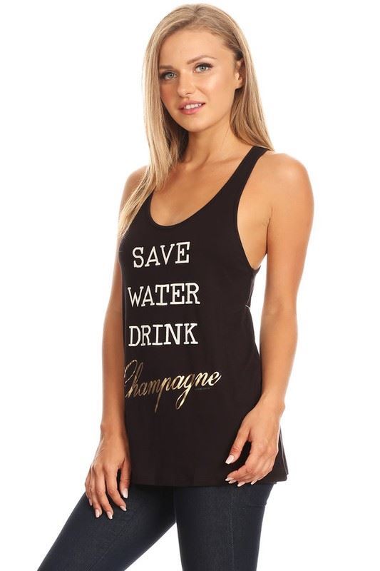 Save Water Drink Champagne Raw Moda Graphic Tees Raw Moda   