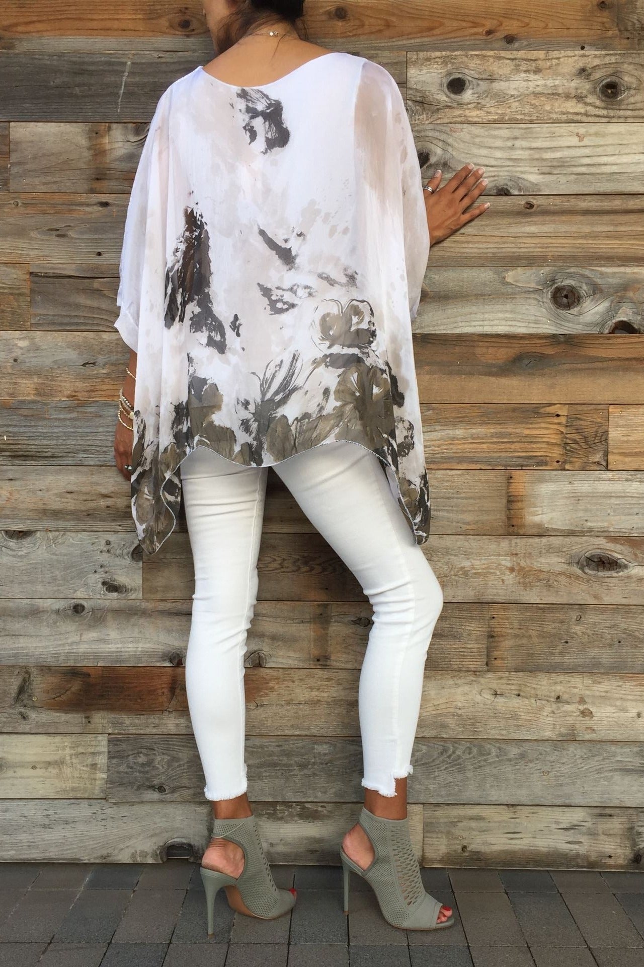 Italian Floral Raw Moda Silk Top Top Raw Moda   