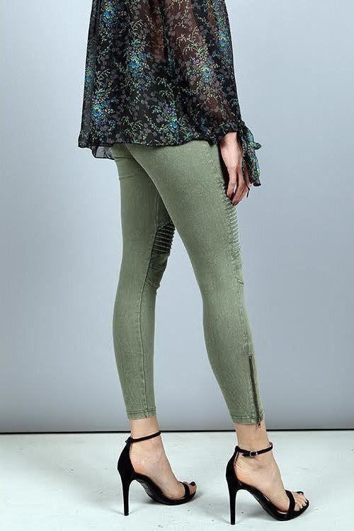 Bike Ankle Zipper Leggings  Pants Raw Moda Pants Raw Moda   