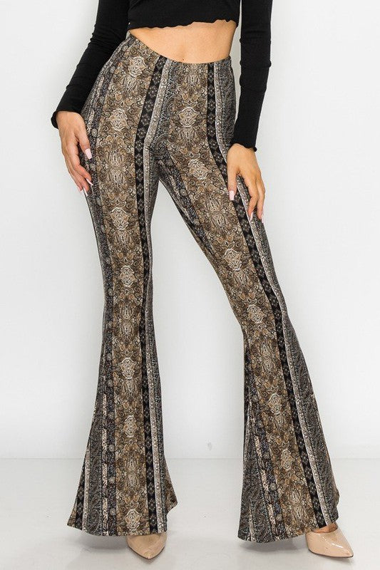 Raw Moda Gray Taupe Bellbottom Pants Bottom Raw Moda Small  