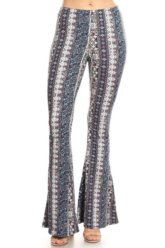 Raw Moda Printed Bellbottom Pants Bottom Raw Moda   