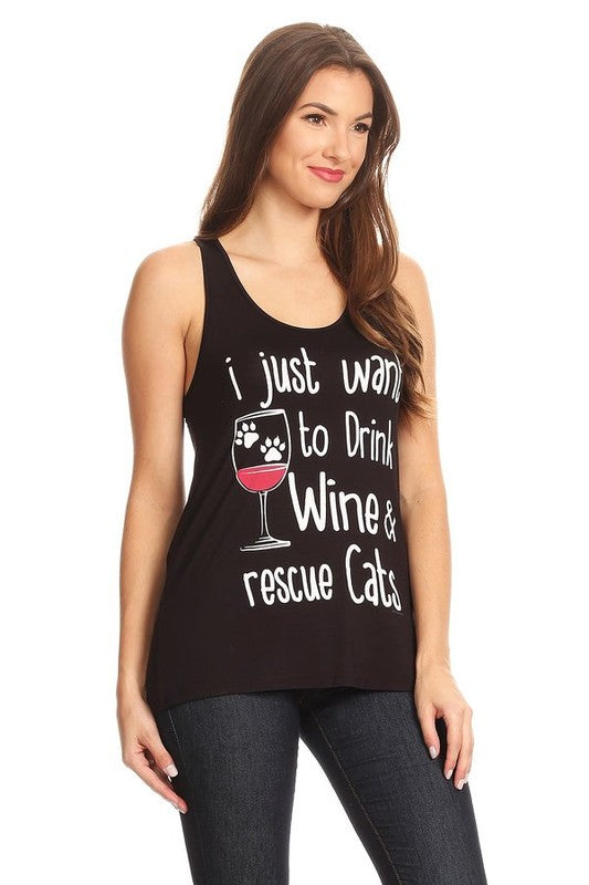 I Just Want To Drink And Rescue Cats Raw Moda Graphic Tees Raw Moda   