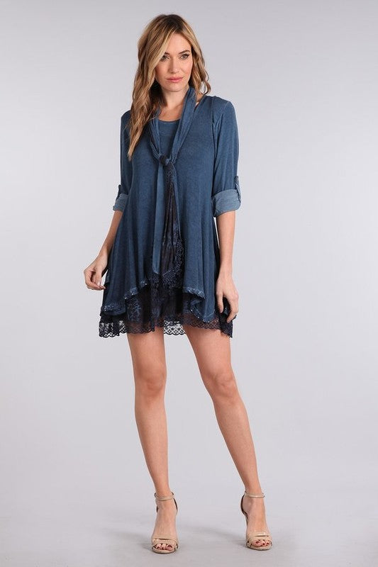 Trendy Knit Dress Scarf Leopard Print Valentina Dress Raw Moda   