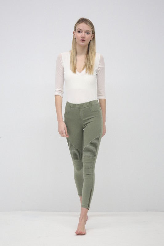 Bike Ankle Zipper Leggings  Pants Raw Moda Pants Raw Moda   