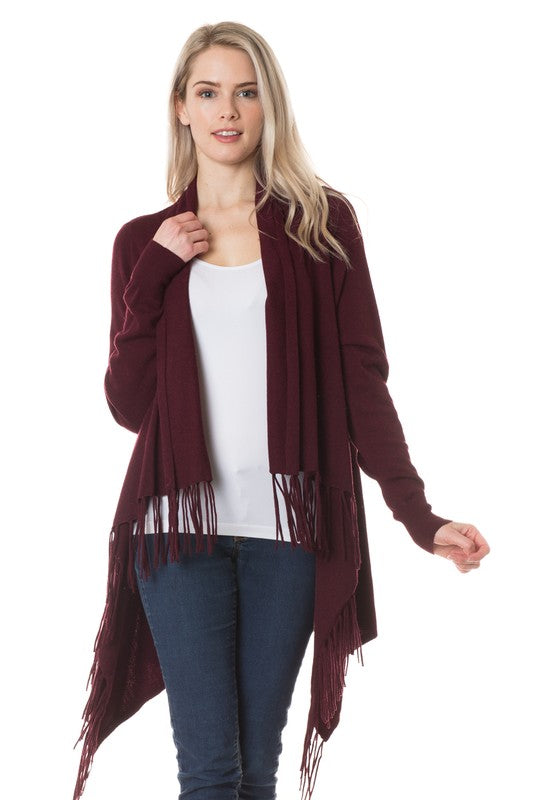 Cardigan Vest Sweater With Fringe Raw Moda Top Raw Moda   