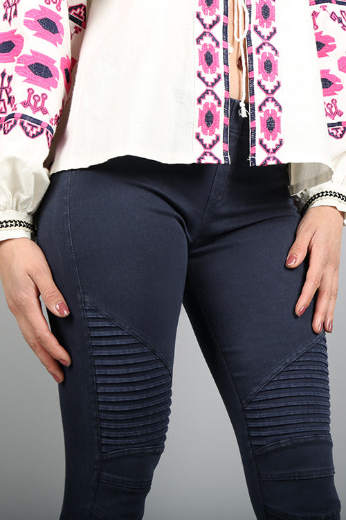 Bike Ankle Zipper Leggings  Pants Raw Moda Pants Raw Moda   