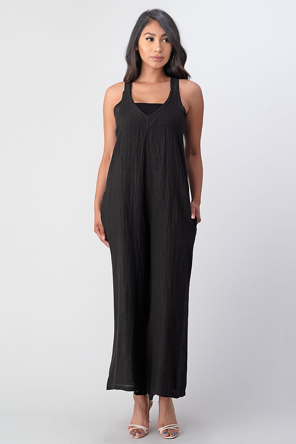 Raw Moda Italian Linen Romper Tie Back Romper Raw Moda   