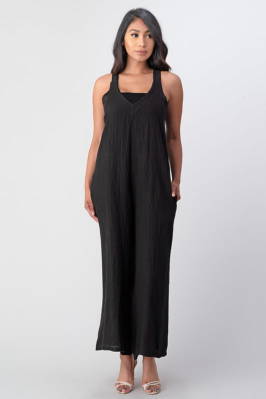 Raw Moda Italian Linen Romper Tie Back Romper Raw Moda   