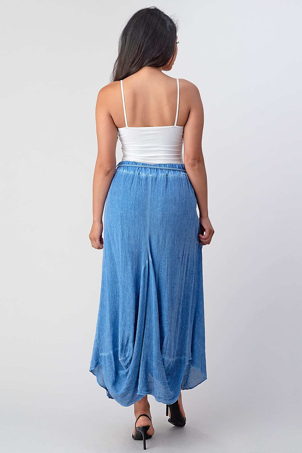 Italian Linen Button Pockets Skirt Skirt Raw Moda   