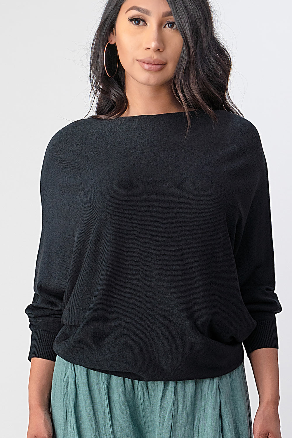 Raw Moda Italian Modal Blouse Top Raw Moda One Size Black 