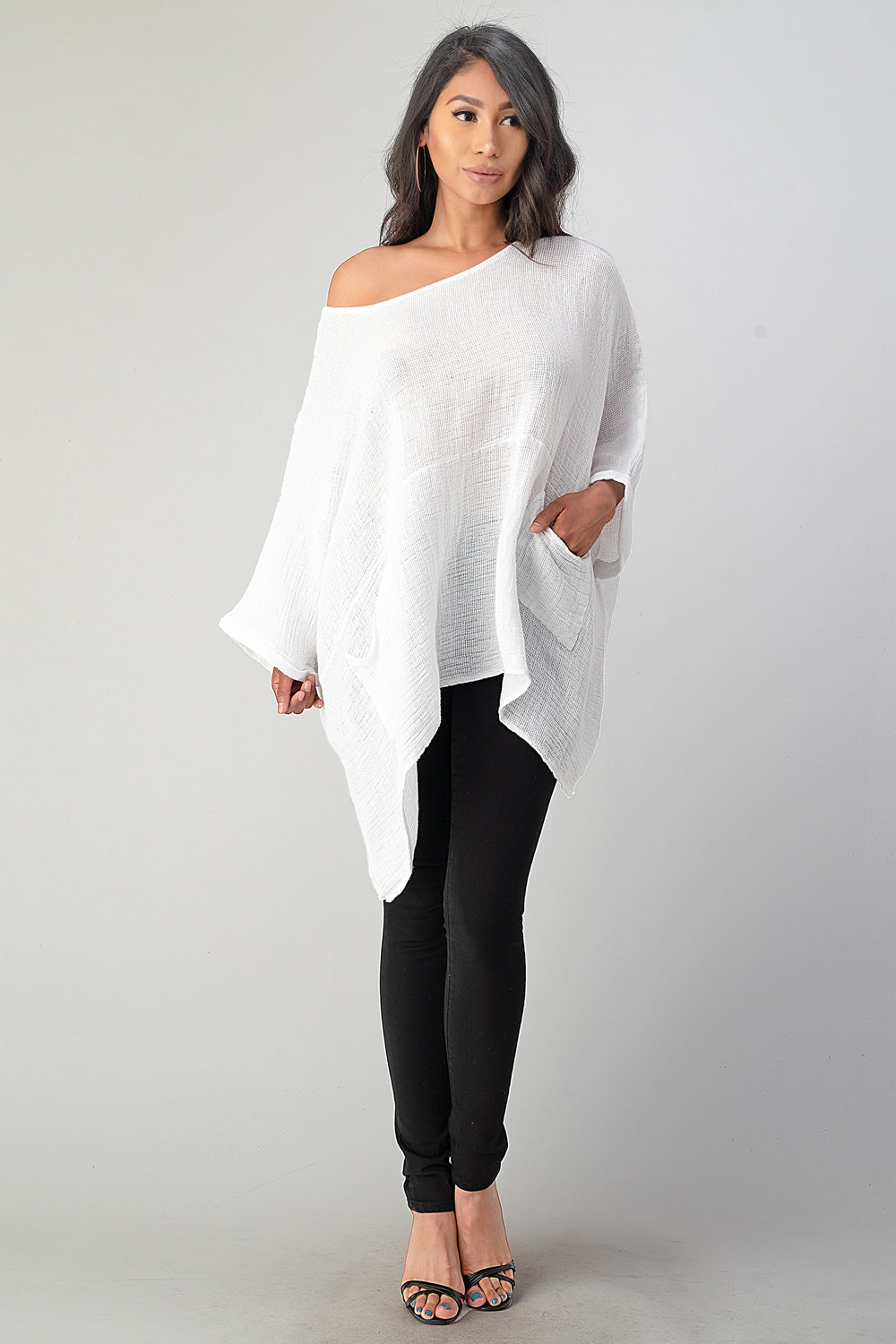 Big Cut Glora Linen Tunic With Front Pockets Top Raw Moda   