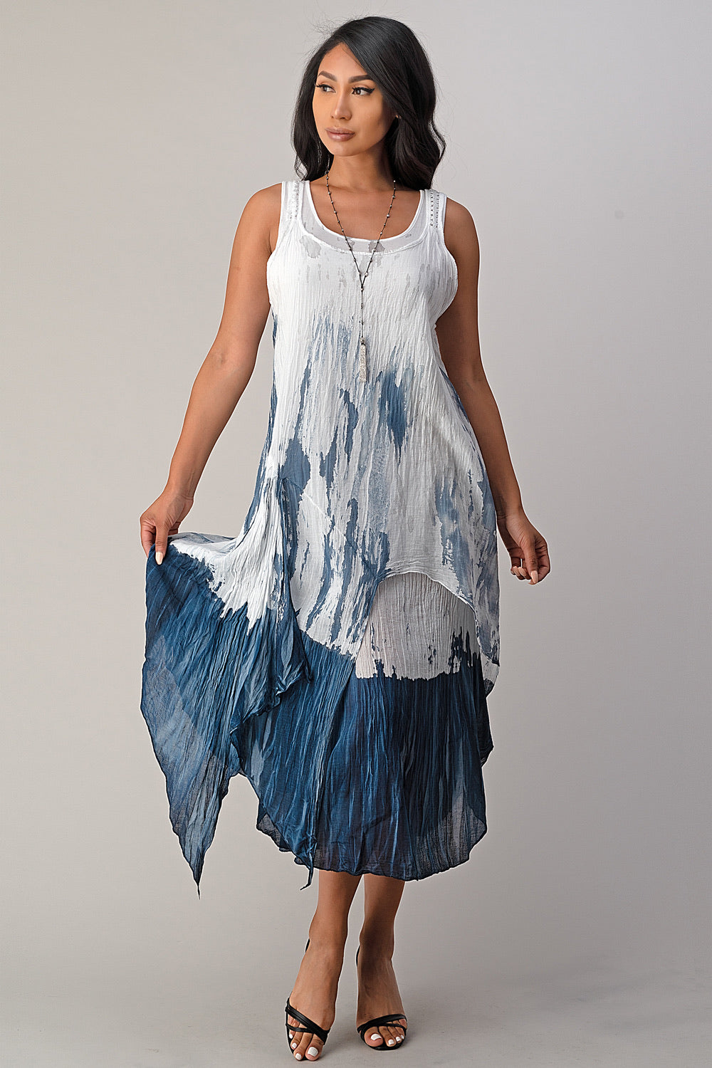 Raw Moda Cotton Tie Dye Dress Dress Raw Moda   